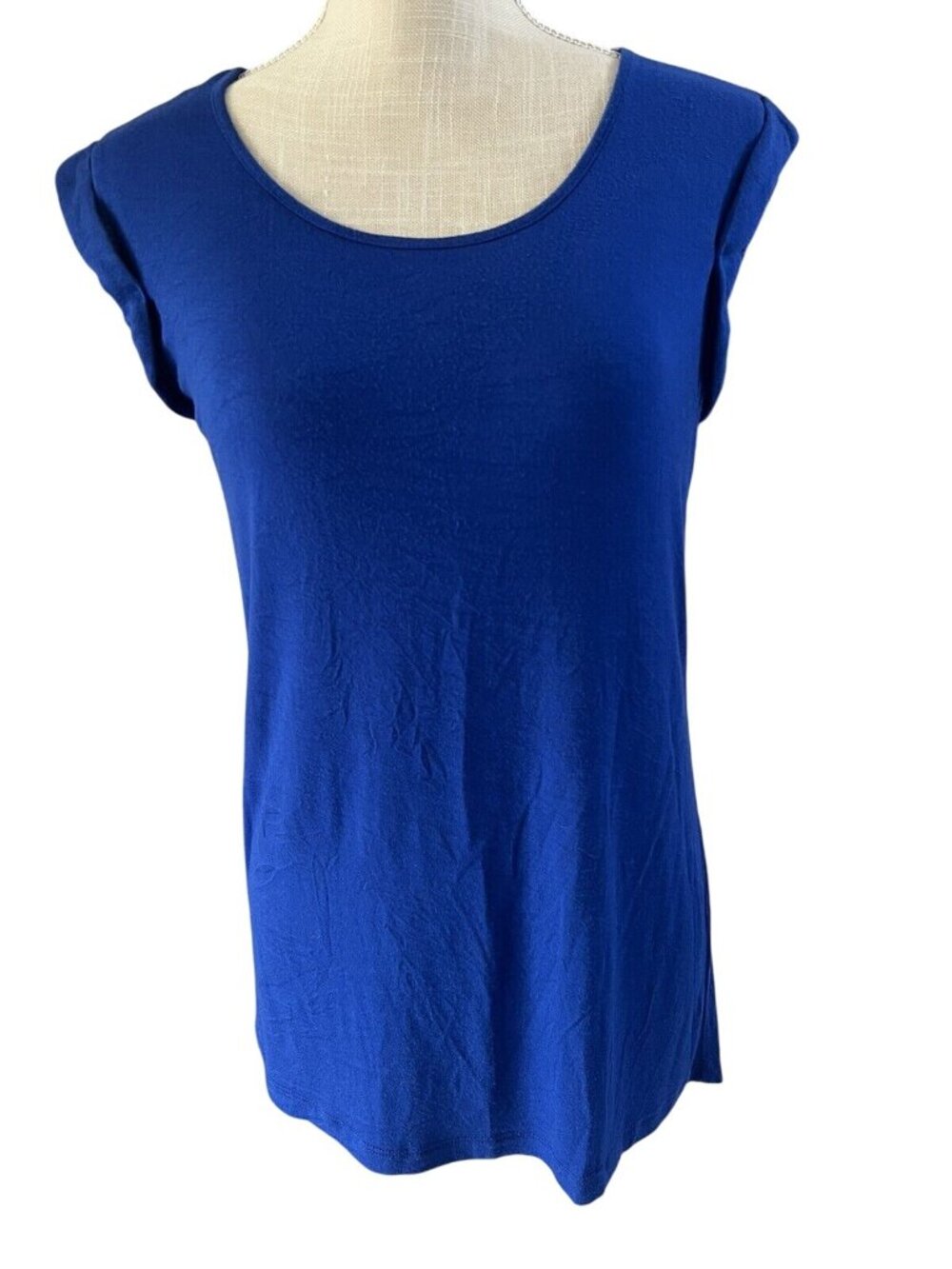 Design History Womens Blue Sleeveless Top With Back Cutout Detail Size M
